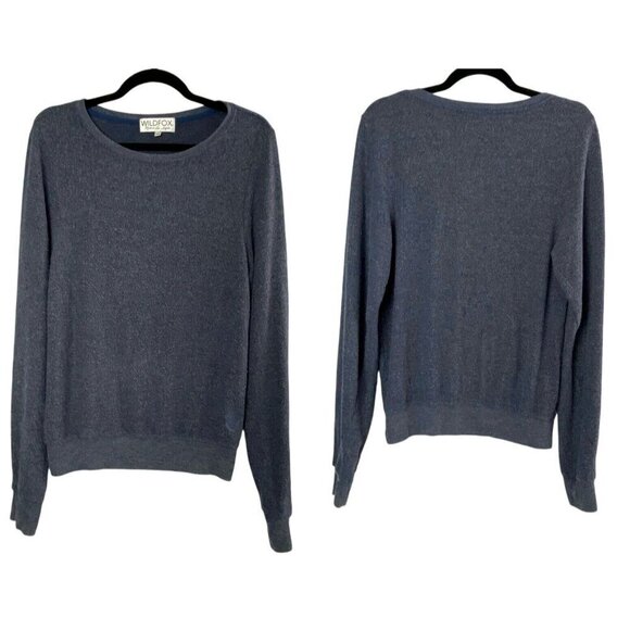 WILDFOX Sweatshirt Long Sleeve Crewneck Pullover Beach Blue XS 77-24 - Picture 1 of 11